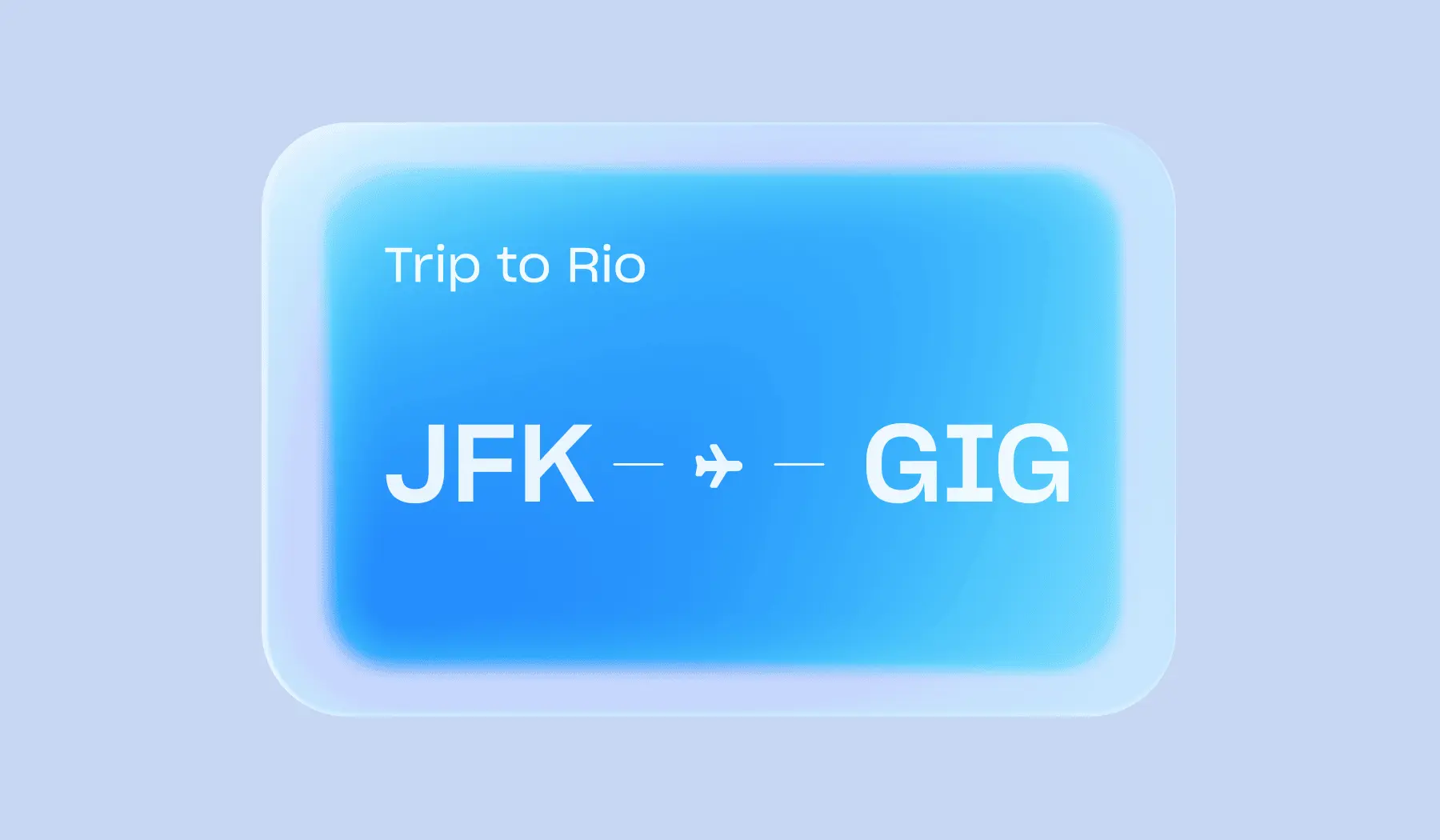 JFK to GIG Oxygen virtual card for travel